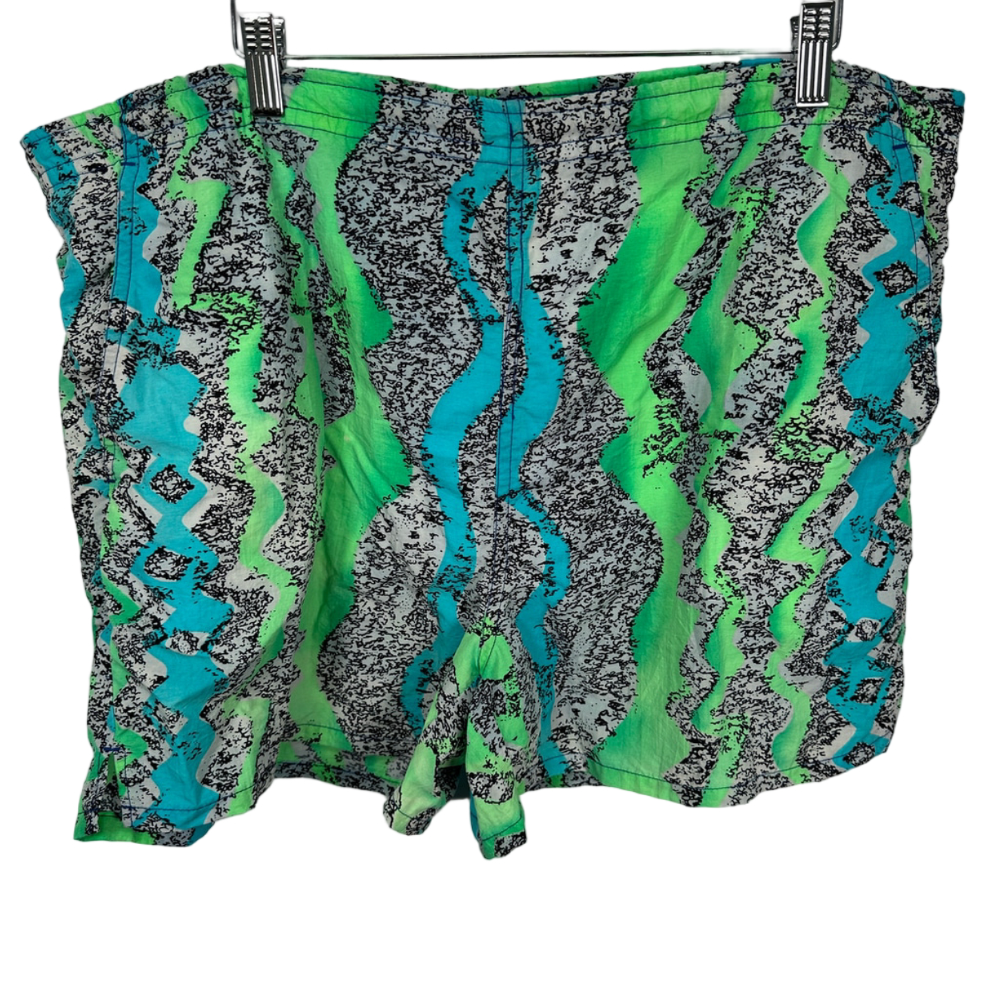 Vintage 90s Crazy Print Swim Trunk Shorts 40"‎